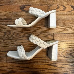 Dolce vita ivory braided heels